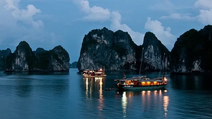 Halong Bay by night