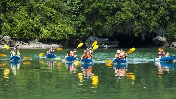 Kayaking in Halong Bay