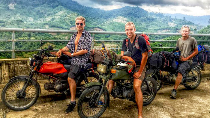 Tourists can also get to Halong by motorcycle