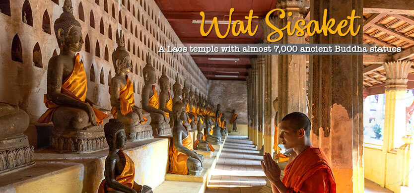 Wat Sisaket - a Laos temple with almost 7,000 ancient Buddha statues