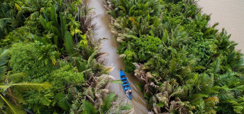 Which Vietnam regions does the Mekong River touch?