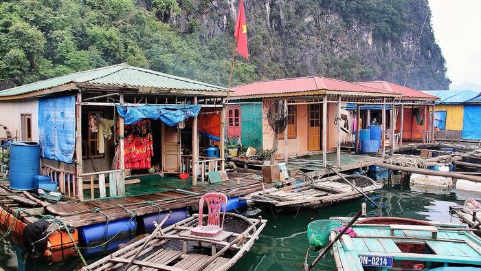 Fishing village in Halong Bay