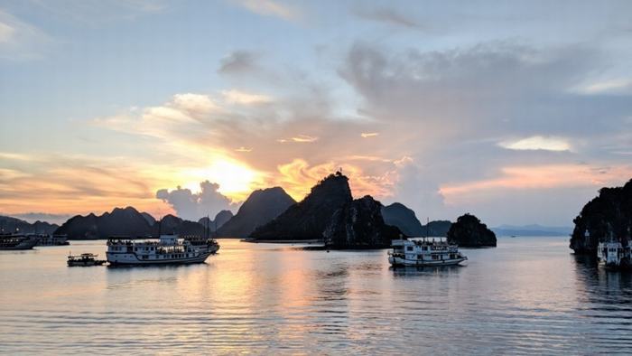 Sunset in Halong Bay