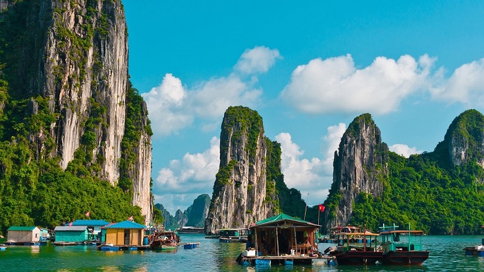 Floating village in Halong