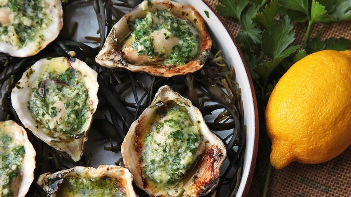 Grilled oysters