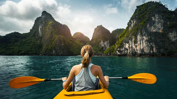 Kayaking in Halong Bay