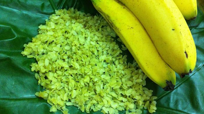 Green rice flakes of Vong village