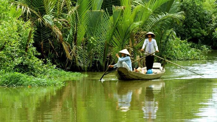 The peaceful scenery of Mekong Delta