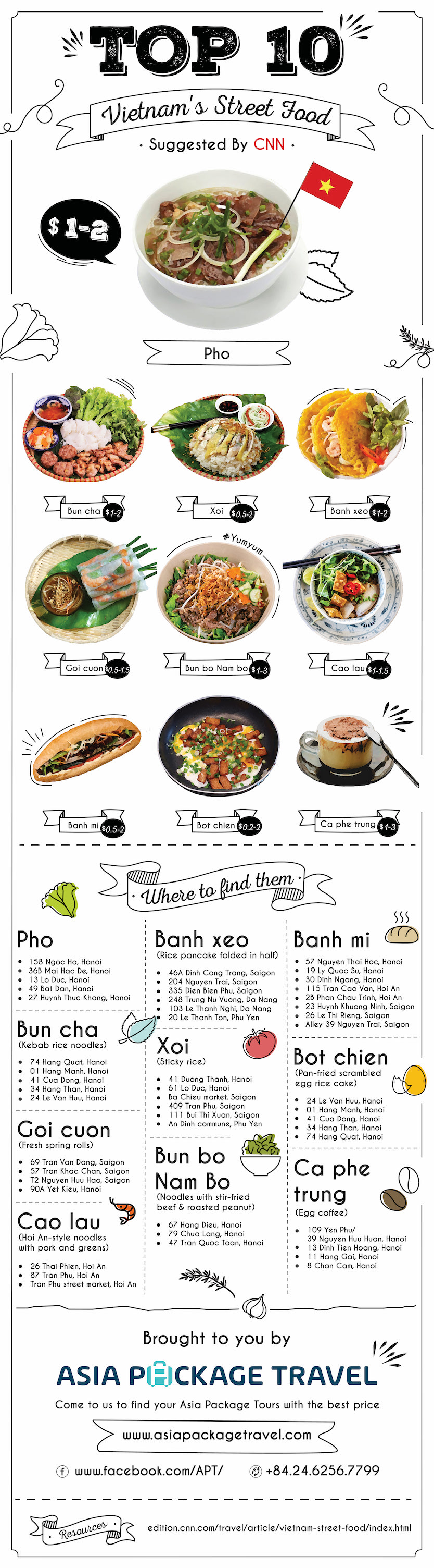 You can easily find places throughout Vietnam to try the best dishes