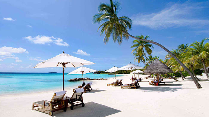 The smooth white sandy beaches in Phu Quoc