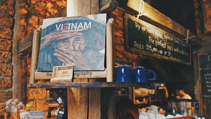 The book sold in a coffee shop in Sapa