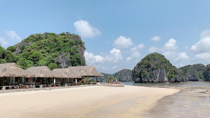 The white sand of Van Boi beach