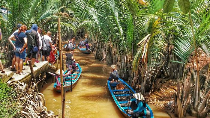 Tourism in Mekong Delta involves in activities on rivers and canals