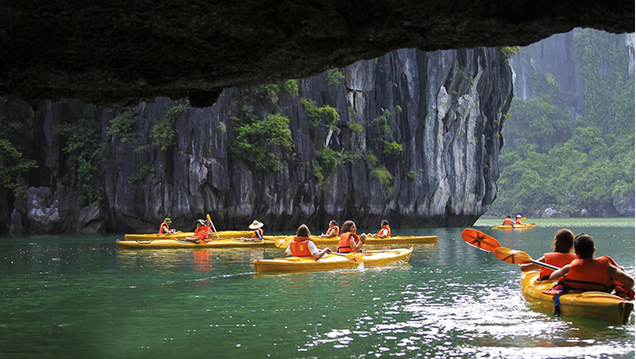 Kayaking through the caves is very interesting