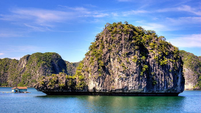 Halong Bay is famous for its rocky island complex