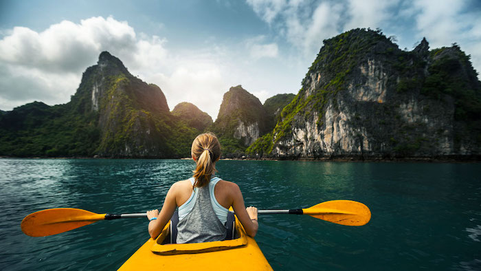 Kayaking in Halong Bay