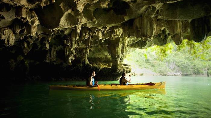 The stalactites in Luon cave