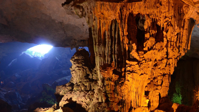 Natural light inside the cave