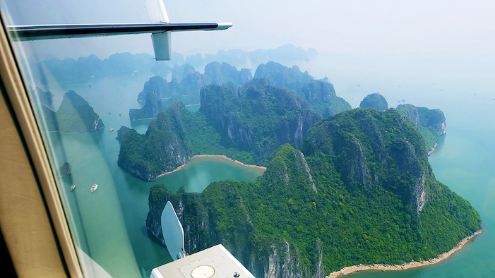 Experiencing Halong Bay from the seaplane