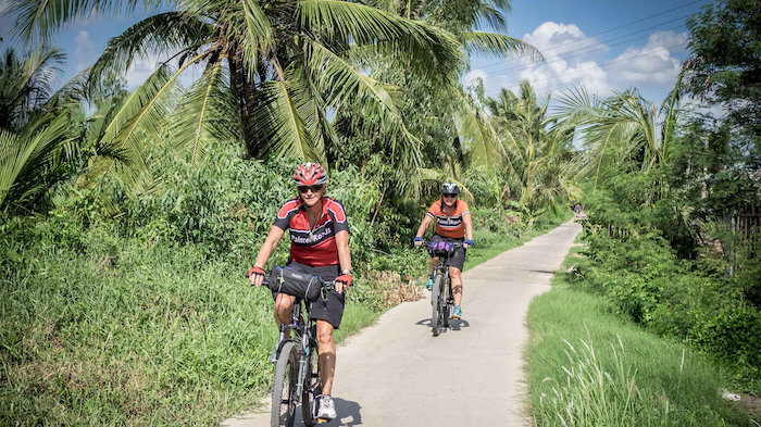 Biking in the Mekong River