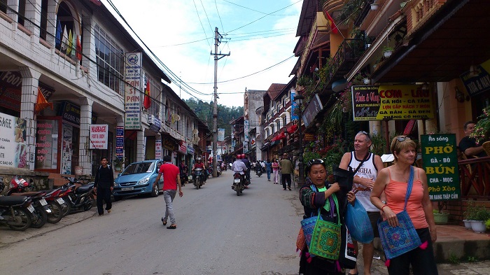 Sapa Walking Street on Weekend